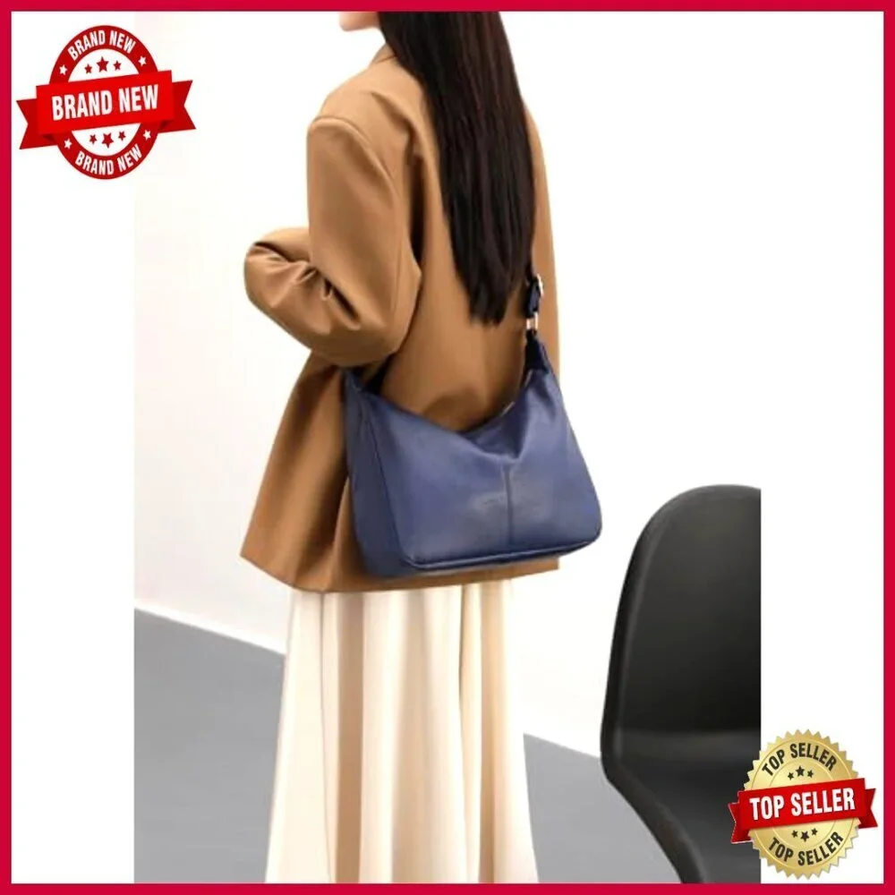 Foldable Vegan Leather Hobo Bag Adjustable Strap Large Capacity Tote